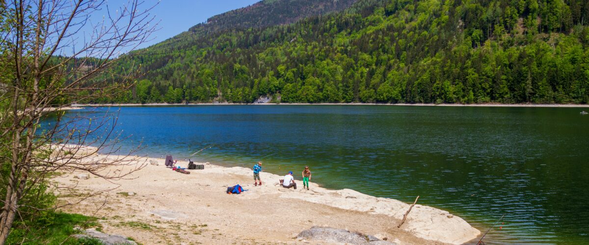 Angeln in einem Stausee