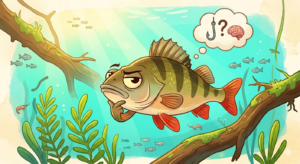 Stilisiertes Grafik eines nachdenkenden Fisches